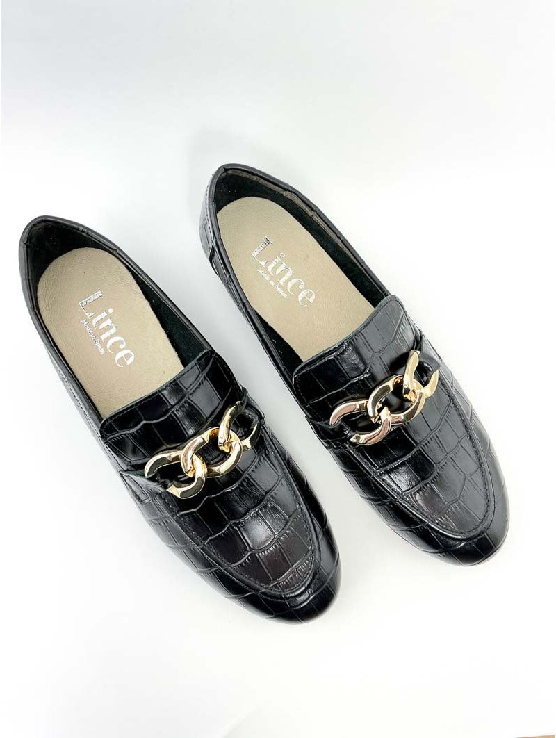 Mocasines Coco Cadena Lince 10403 Negro