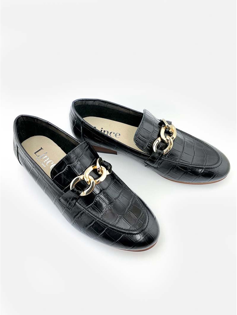 Mocasines Coco Cadena Lince 10403 Negro