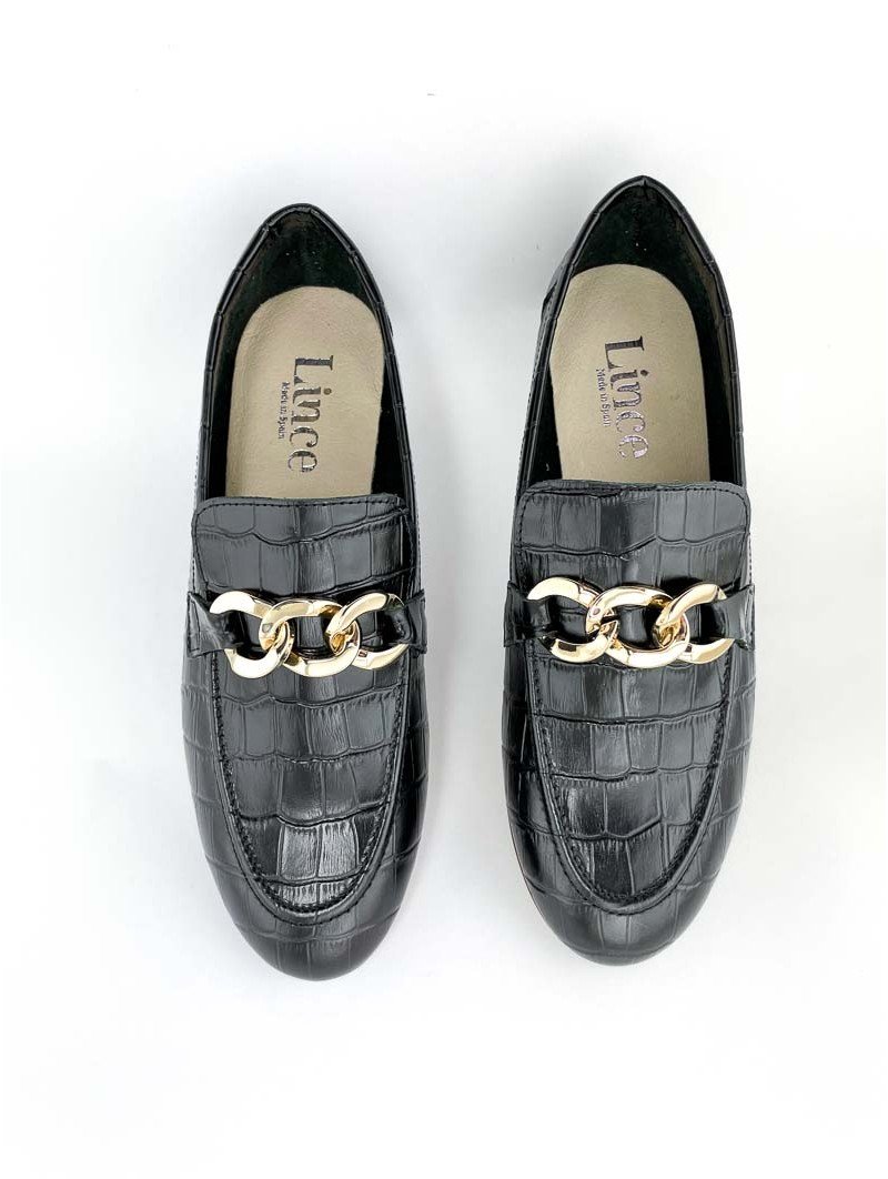 Mocasines Coco Cadena Lince 10403 Negro