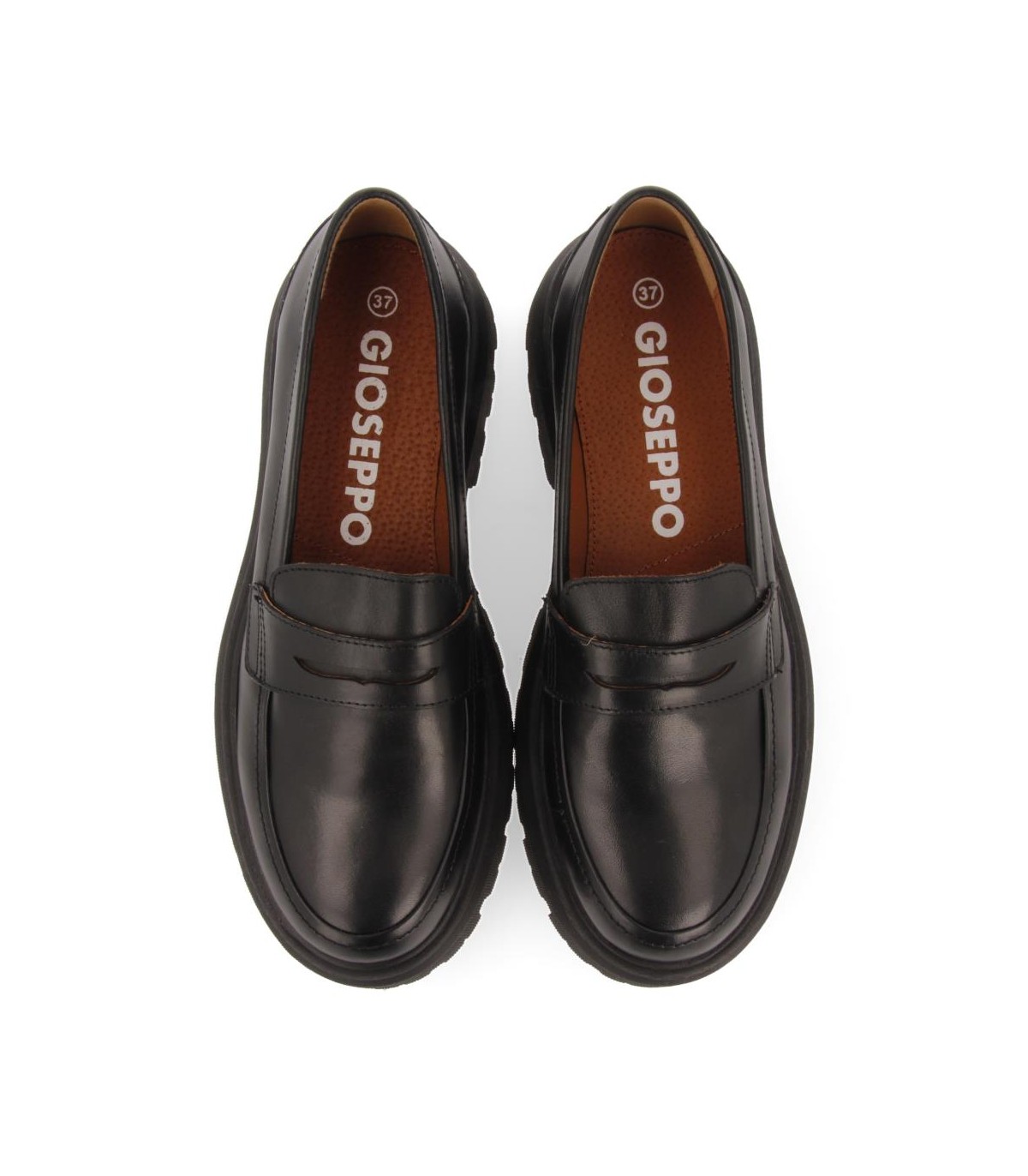 Mocasines con antifaz en piel negra