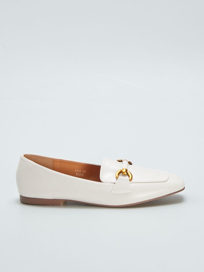 MOCASINES CON TIRAS DORADAS  BLANCO