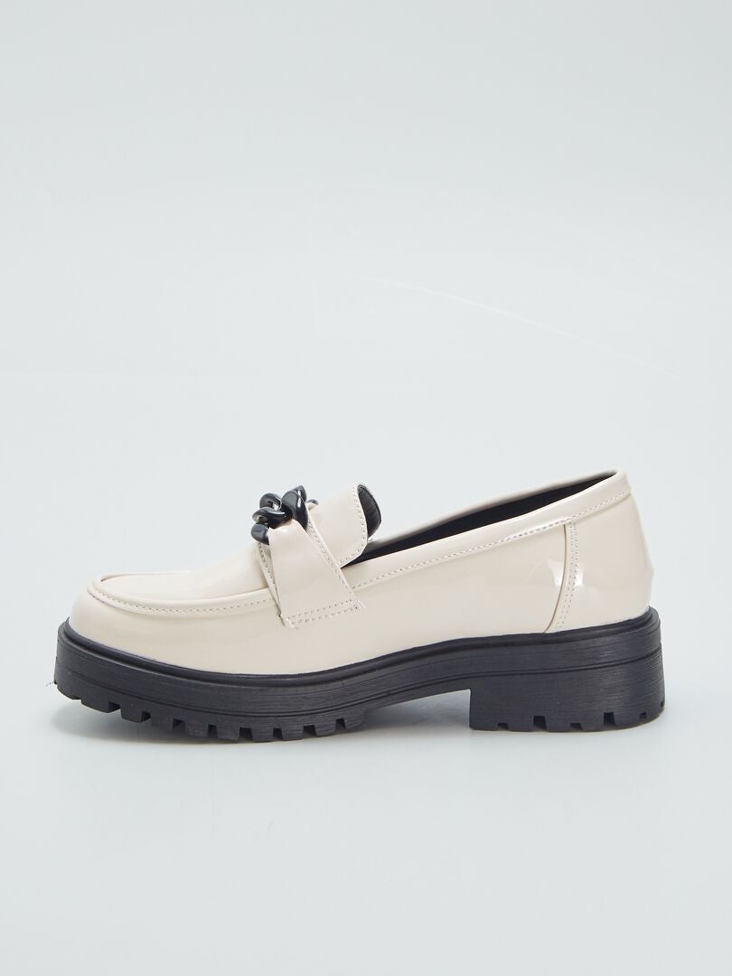 MOCASINES DE CHAROL  BEIGE