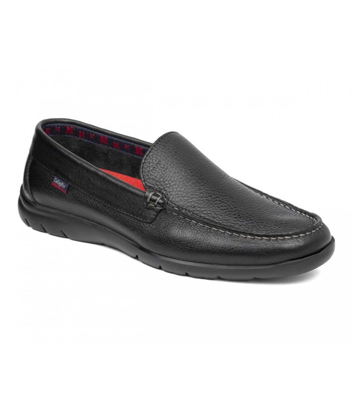 Mocasines en piel negra de hombre