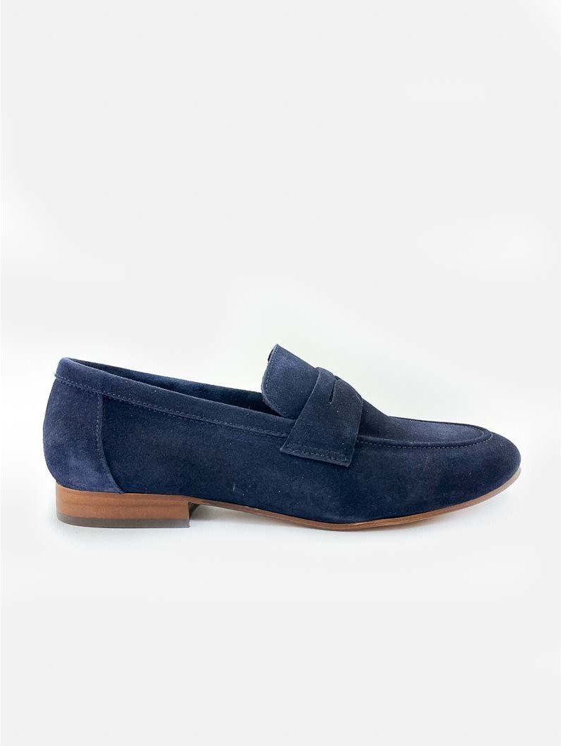Mocasines Piel Serraje Lince Ante 10402 Azul marino