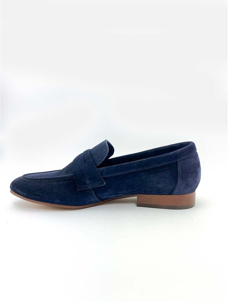 Mocasines Piel Serraje Lince Ante 10402 Azul marino