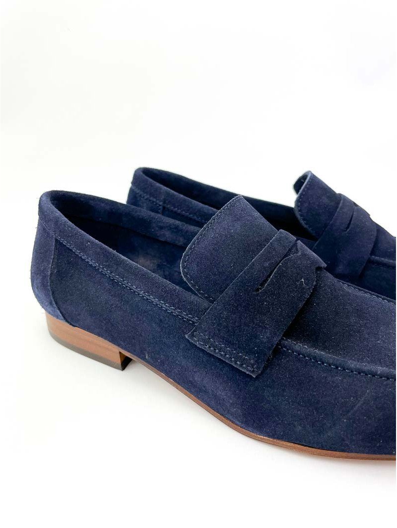 Mocasines Piel Serraje Lince Ante 10402 Azul marino
