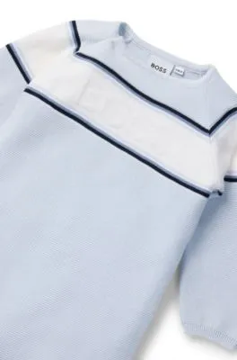 Mono para bebé con rayas y logo