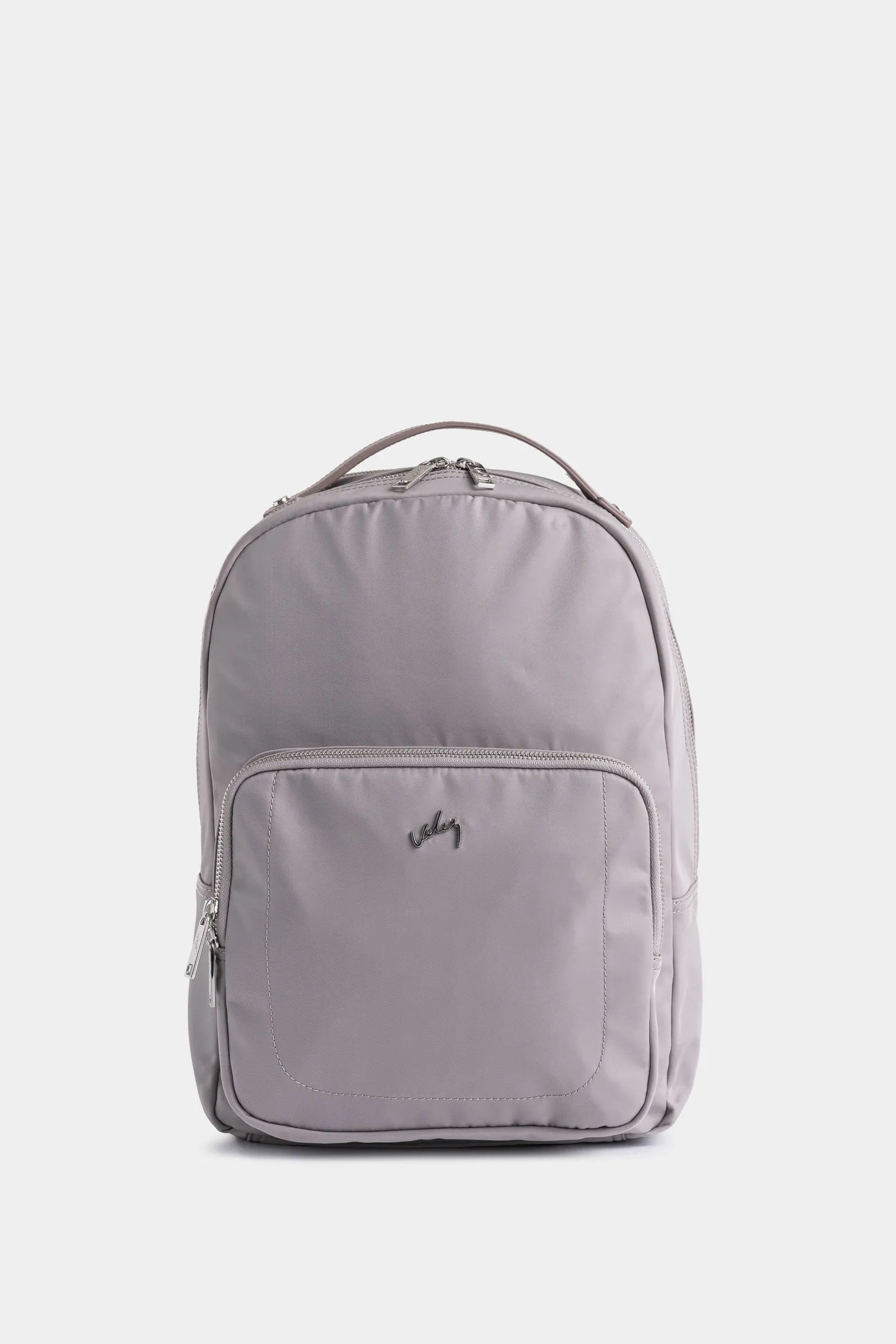Morral Púrpura de lona para mujer manija cuero