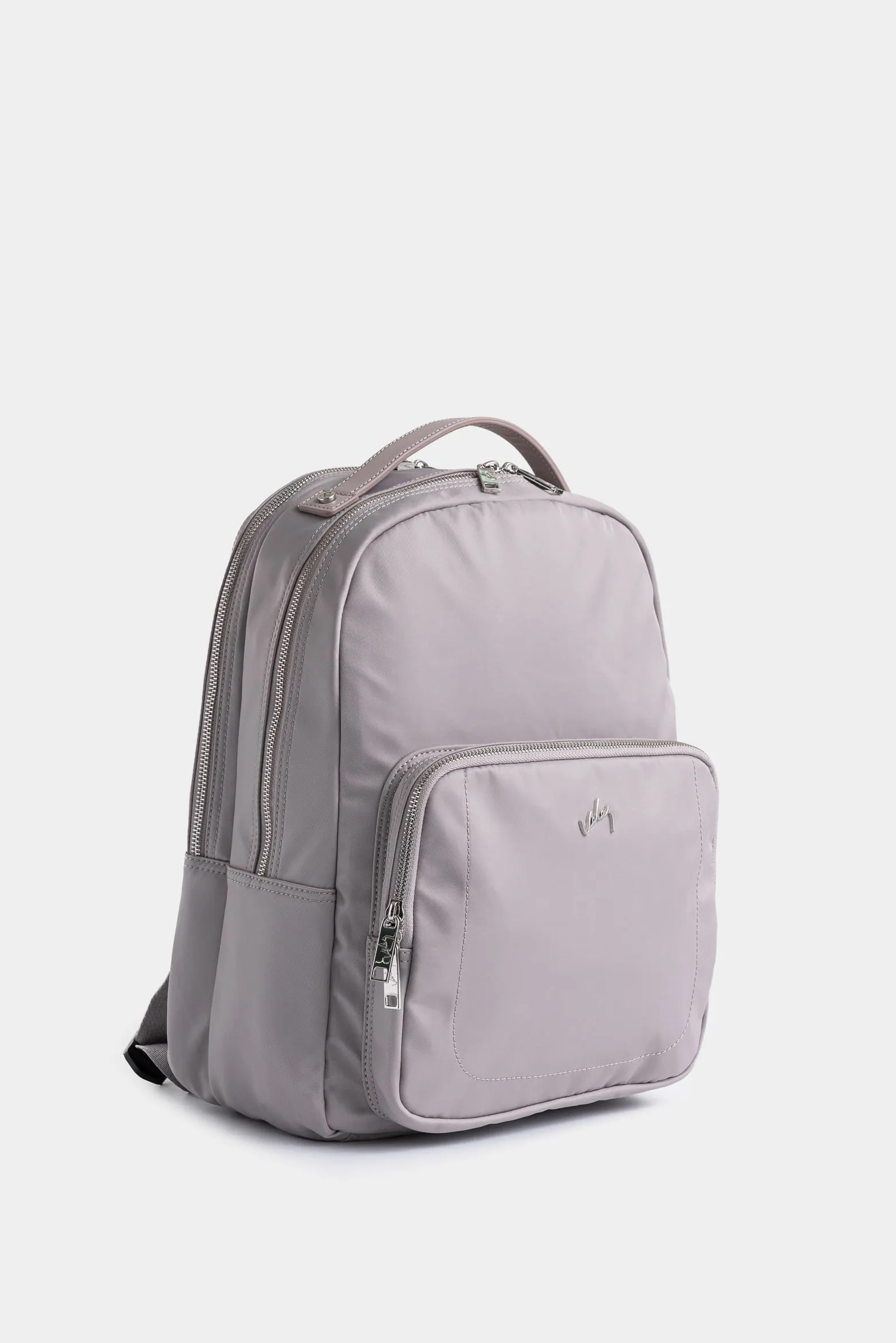 Morral Púrpura de lona para mujer manija cuero