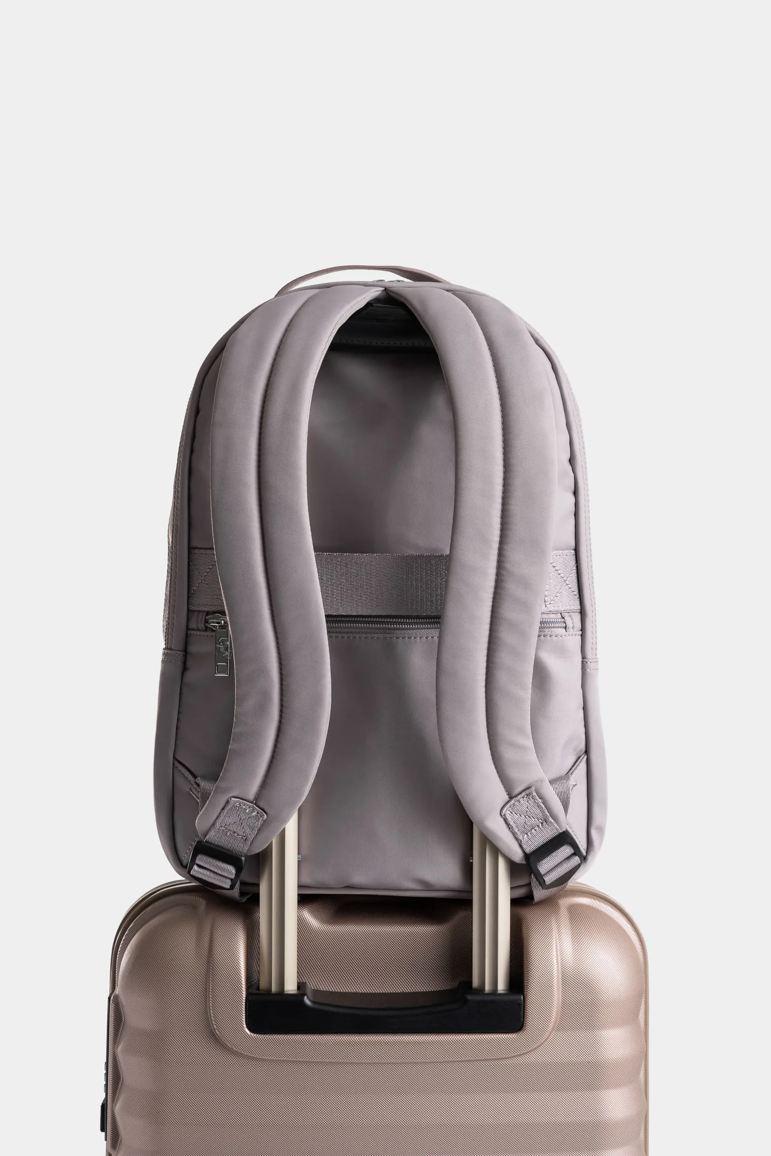 Morral Púrpura de lona para mujer manija cuero