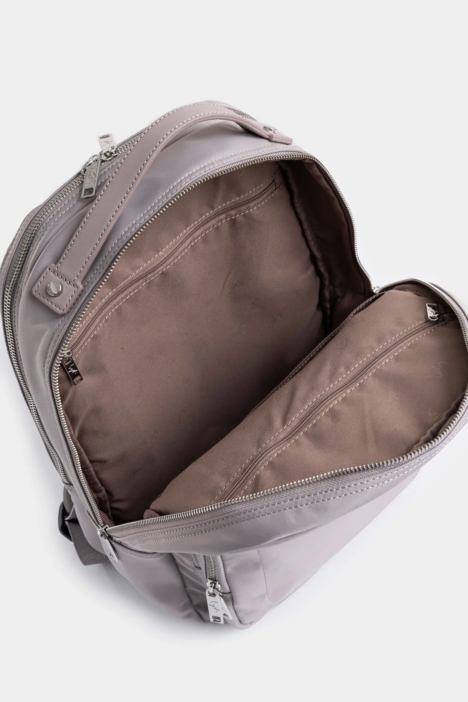 Morral Púrpura de lona para mujer manija cuero