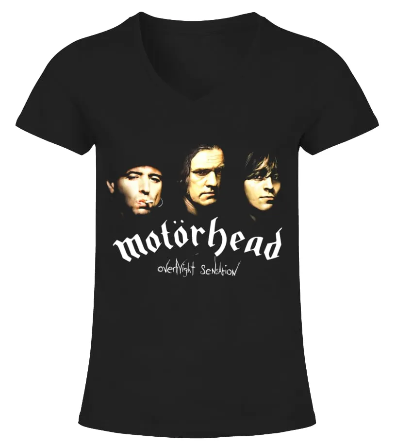 MOTORHEAD 16 BK  OVERNIGHT SENSATION CAMISETA CUELLO PICO MUJER