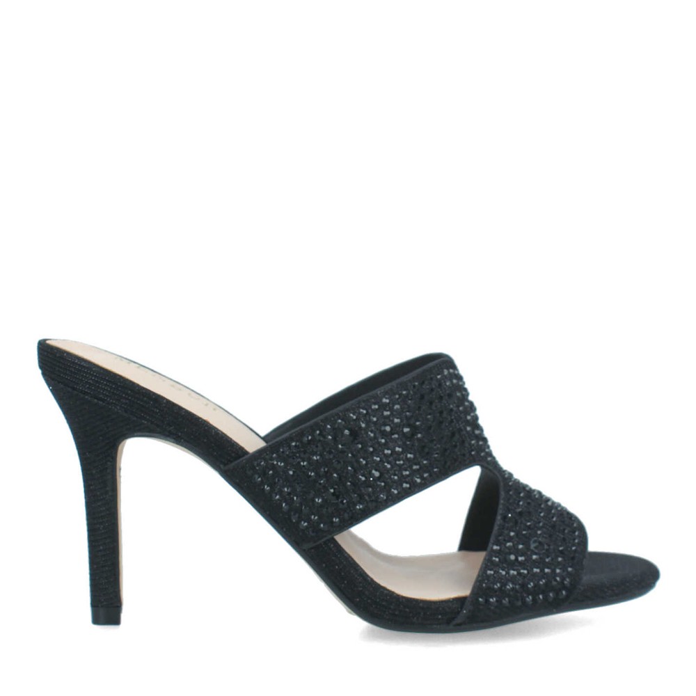Mules negros con cristales
