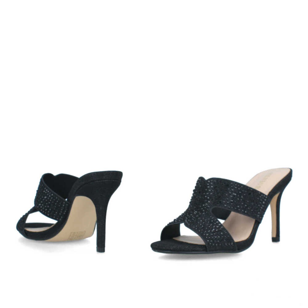 Mules negros con cristales
