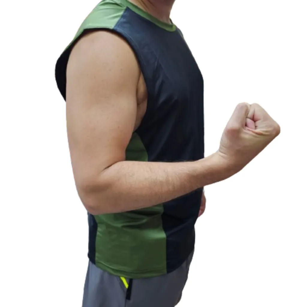 Musculosa Deportiva NEGRO MuscuR5 + Short MICROFIBRA Hombre NEGRO ShMICRO