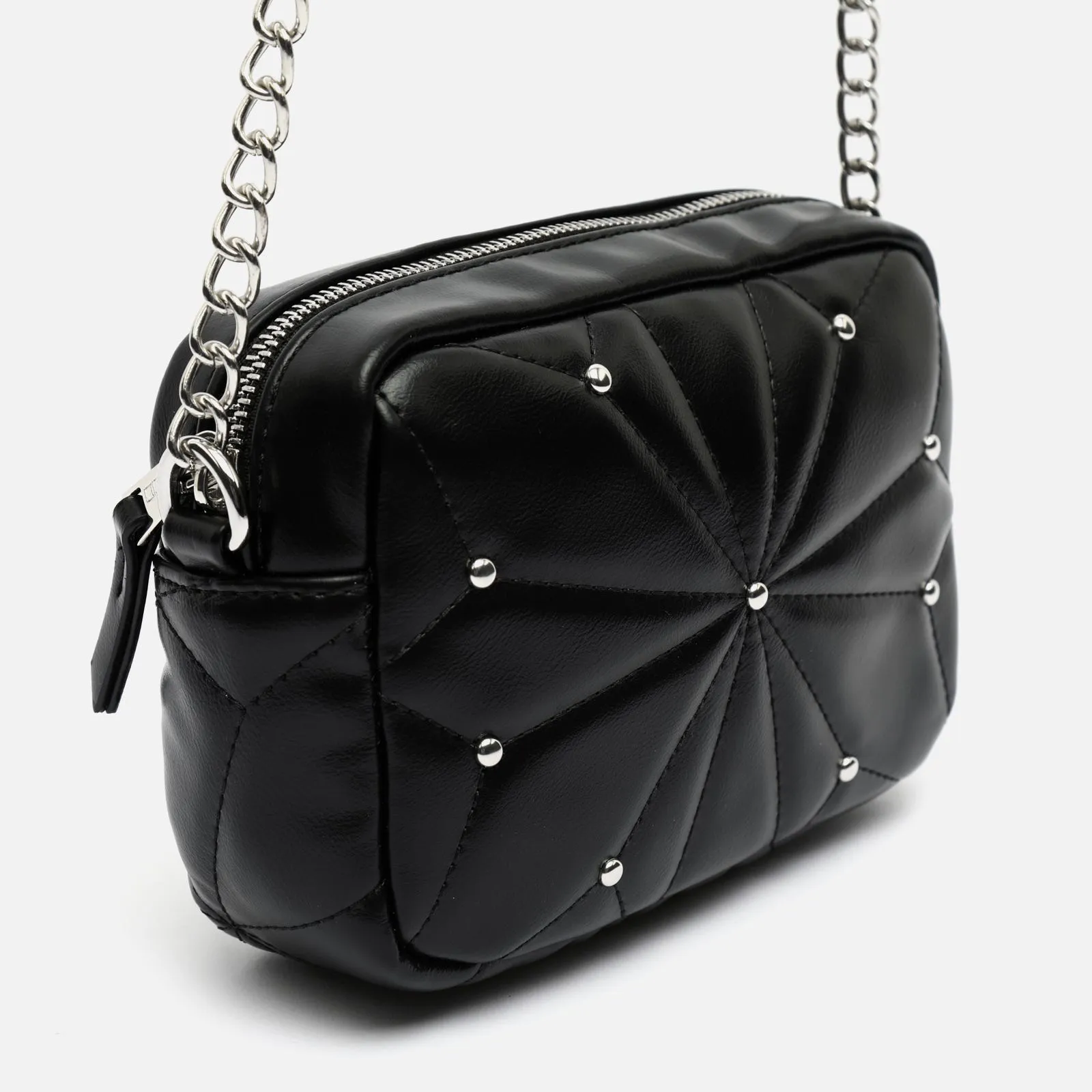 Naida bolso bandolera pequeo acolchado con detalles metálicos