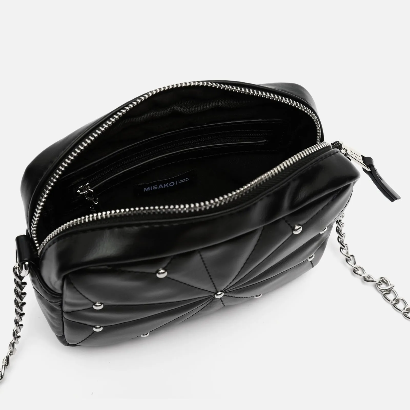 Naida bolso bandolera pequeo acolchado con detalles metálicos