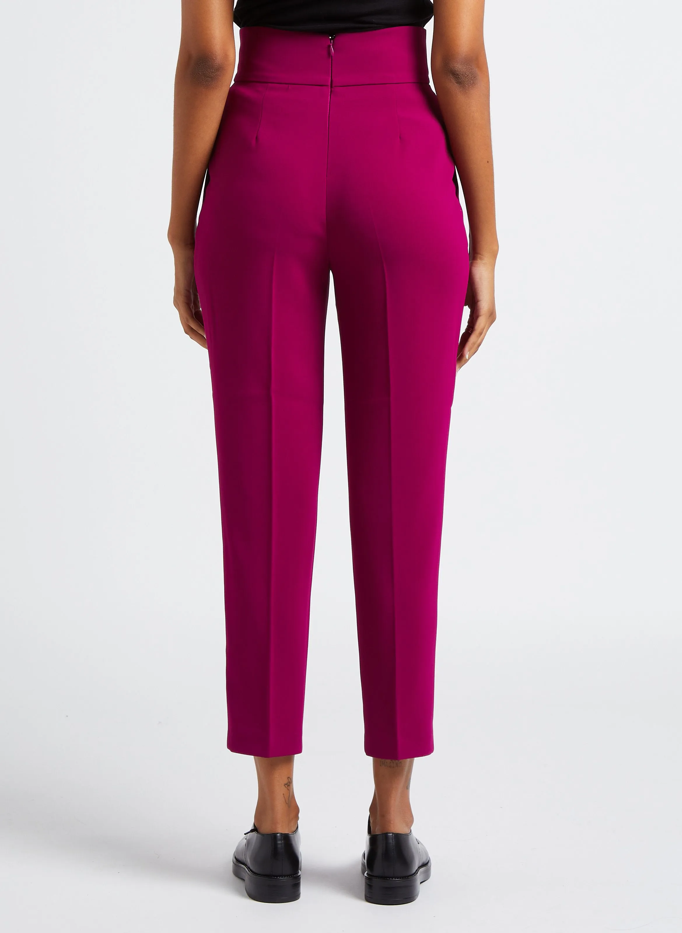 NATALIA  PANTALóN RECTO VAPOROSO DE TALLE ALTO EN ROSA