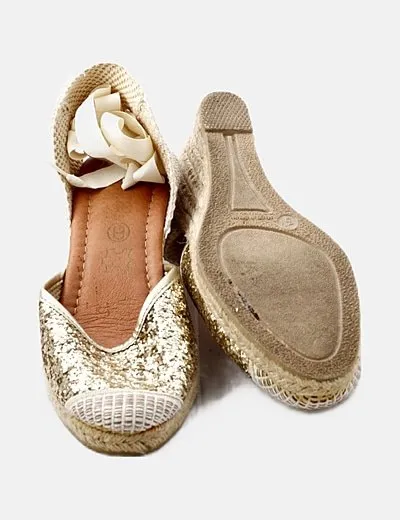 NoName Alpargata beige glitter