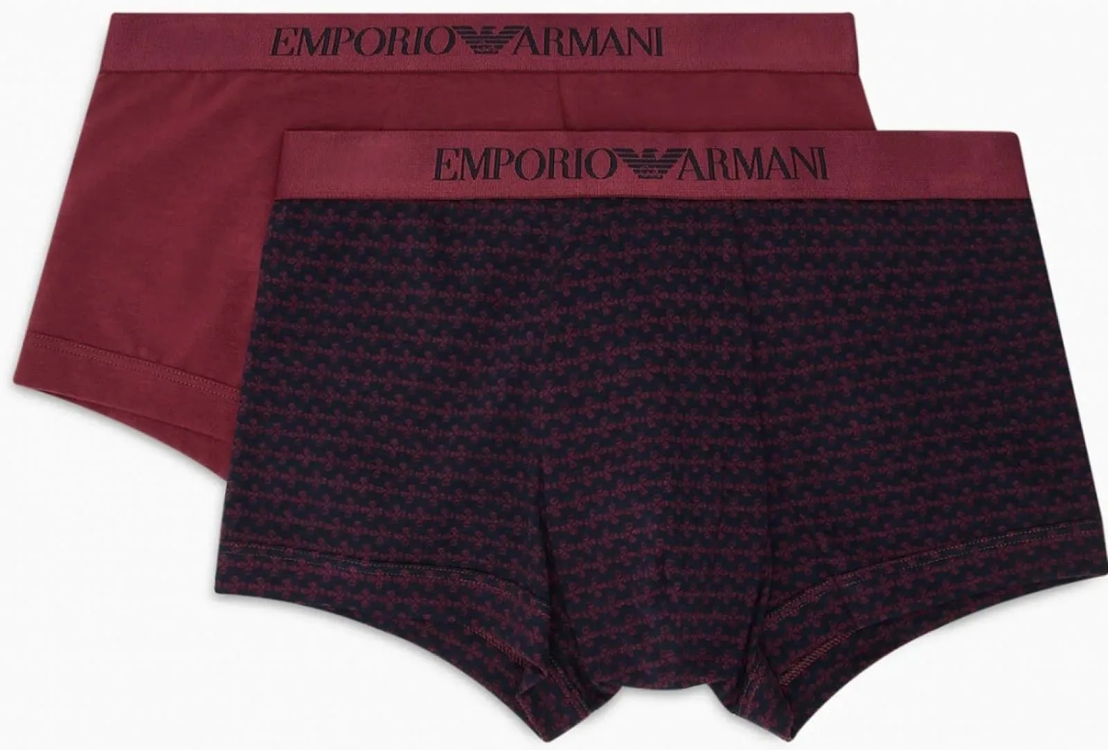 Pack 2 boxer Emporio Armani 111210 3F504 56636 st fiori/borgogna