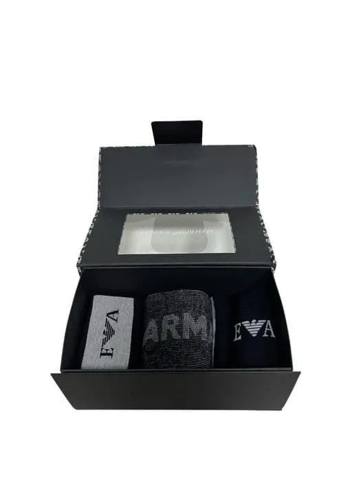 Pack 3 Calcentines Emporio Armani 302402 3F283 31121 nero righe/nero/nero