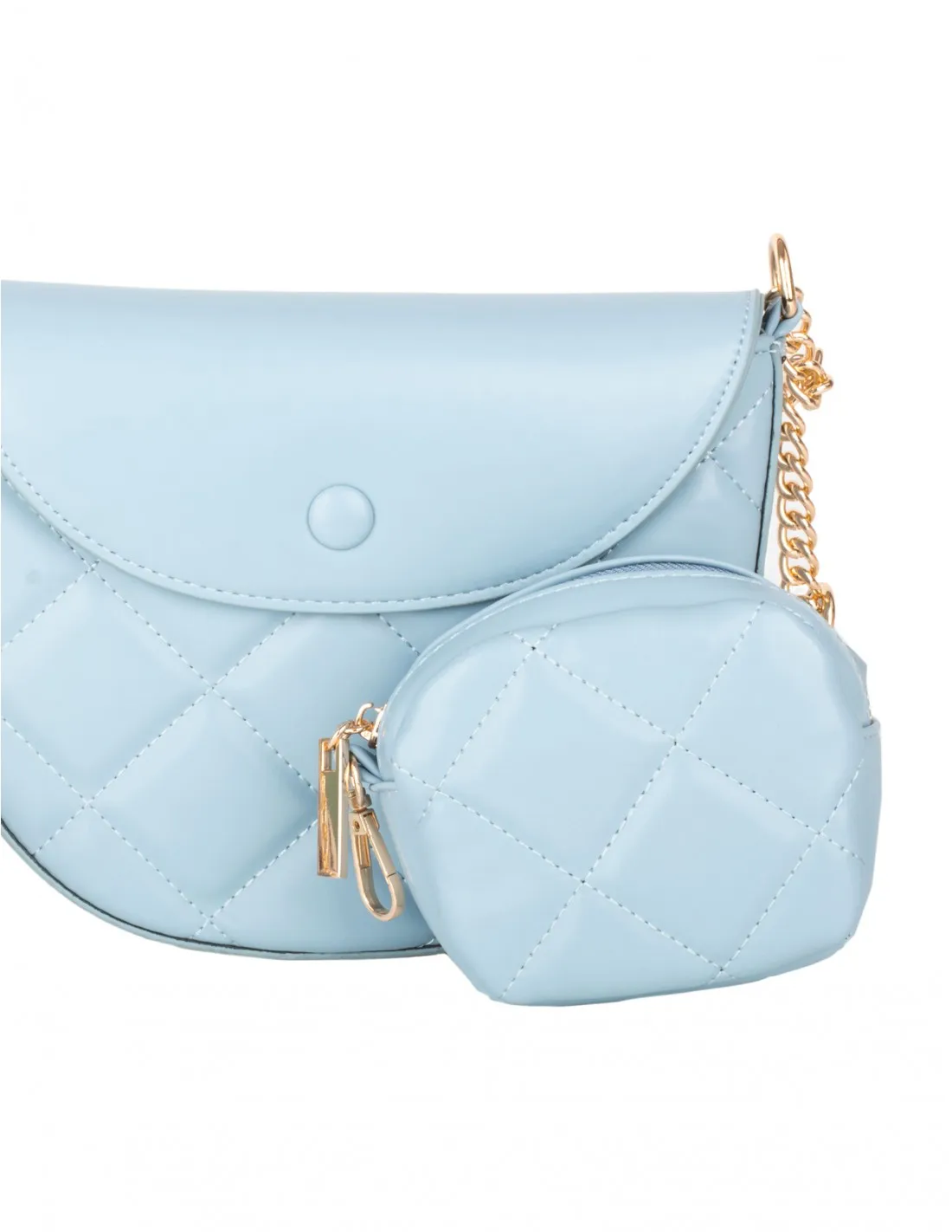 Pack Bolso y Monedero Acolchado Azul Pastel