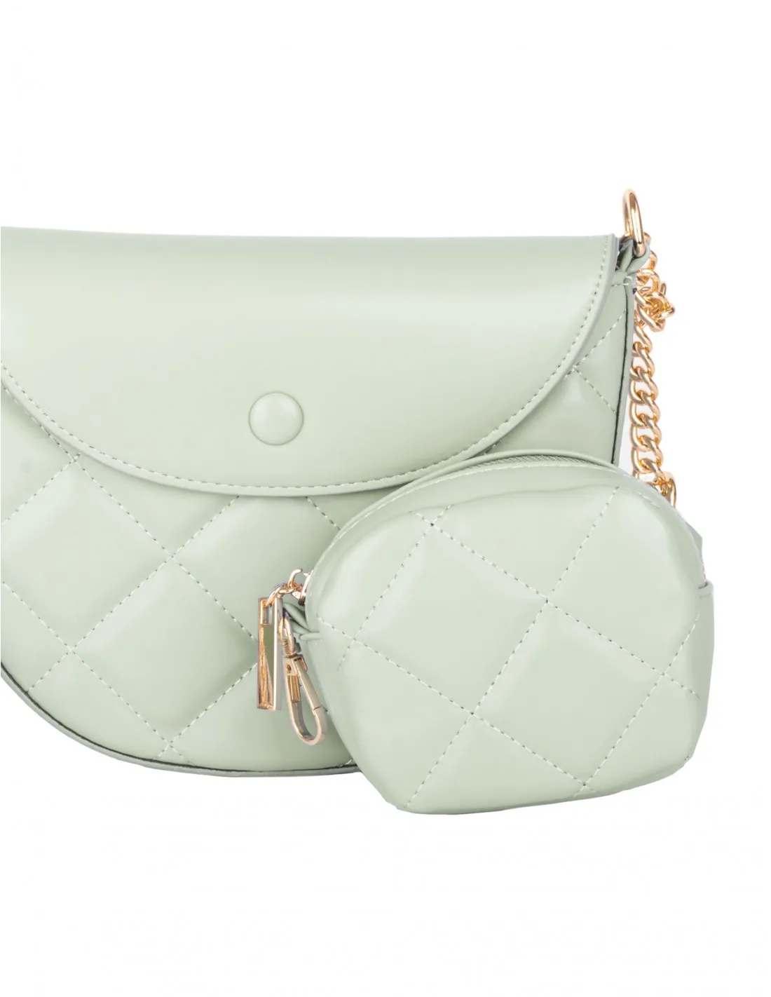 Pack Bolso y Monedero Acolchado Verde Pastel