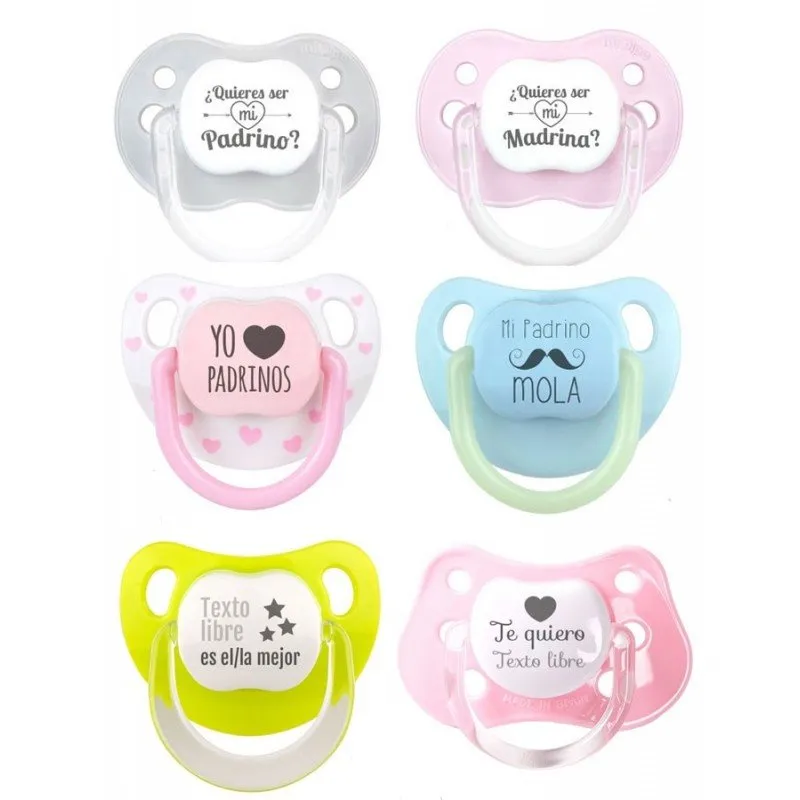 Pack de 2 chupetes frase Padrinos