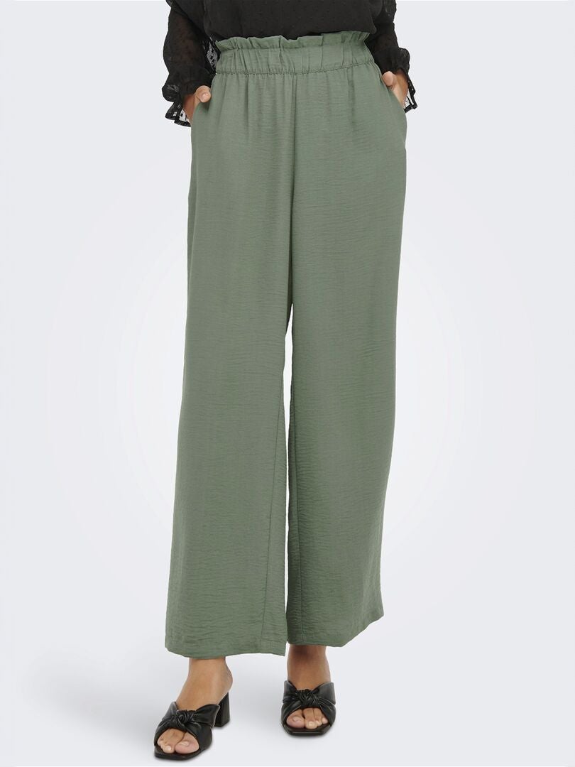 PANTALóN ANCHO VAPOROSO 'JDY'  VERDE
