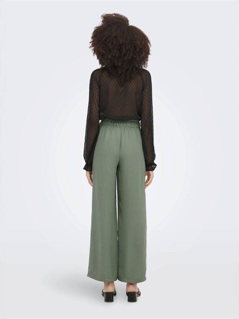PANTALóN ANCHO VAPOROSO 'JDY'  VERDE
