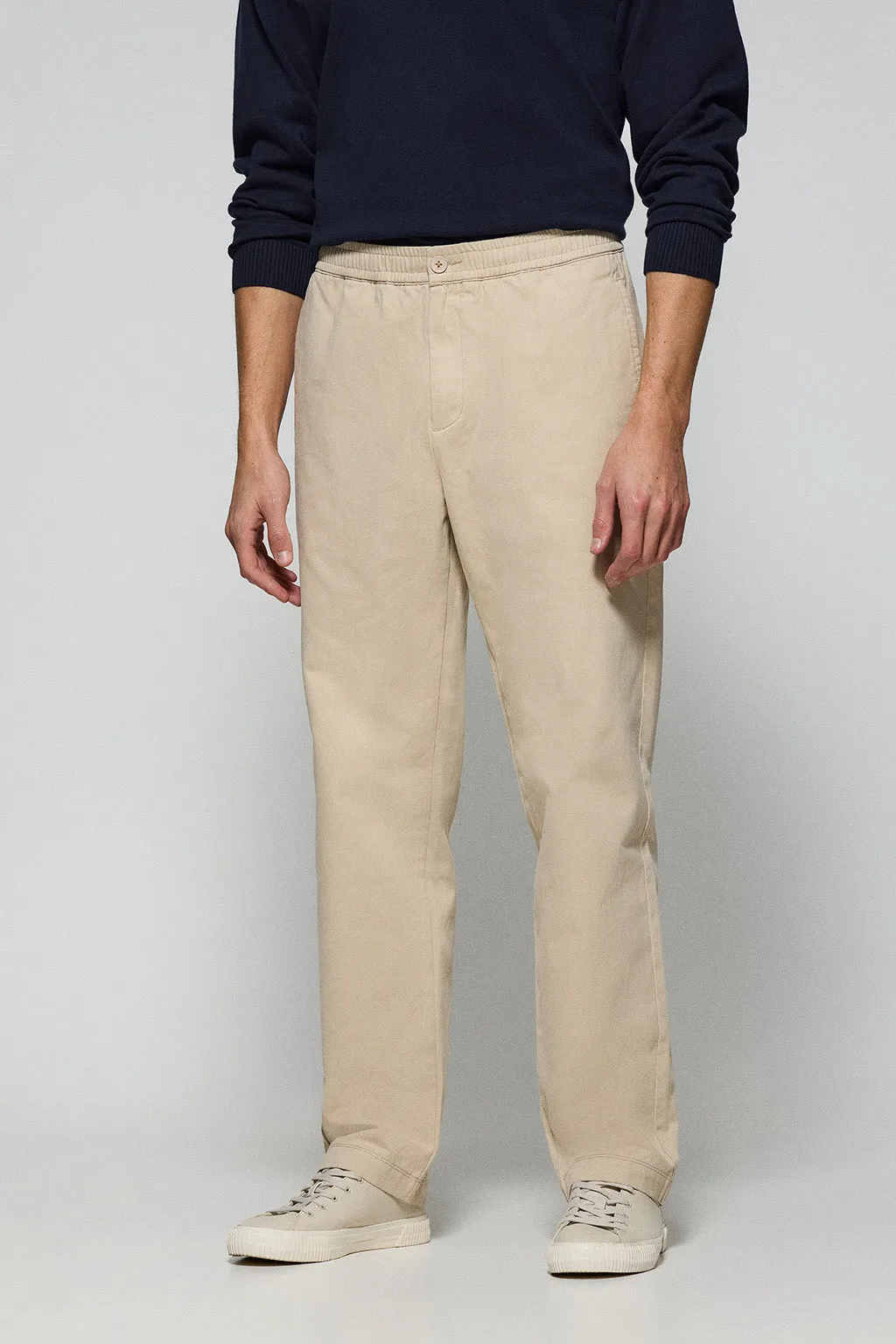 Pantalón beige Trent con cintura elástica y detalles Polo Club