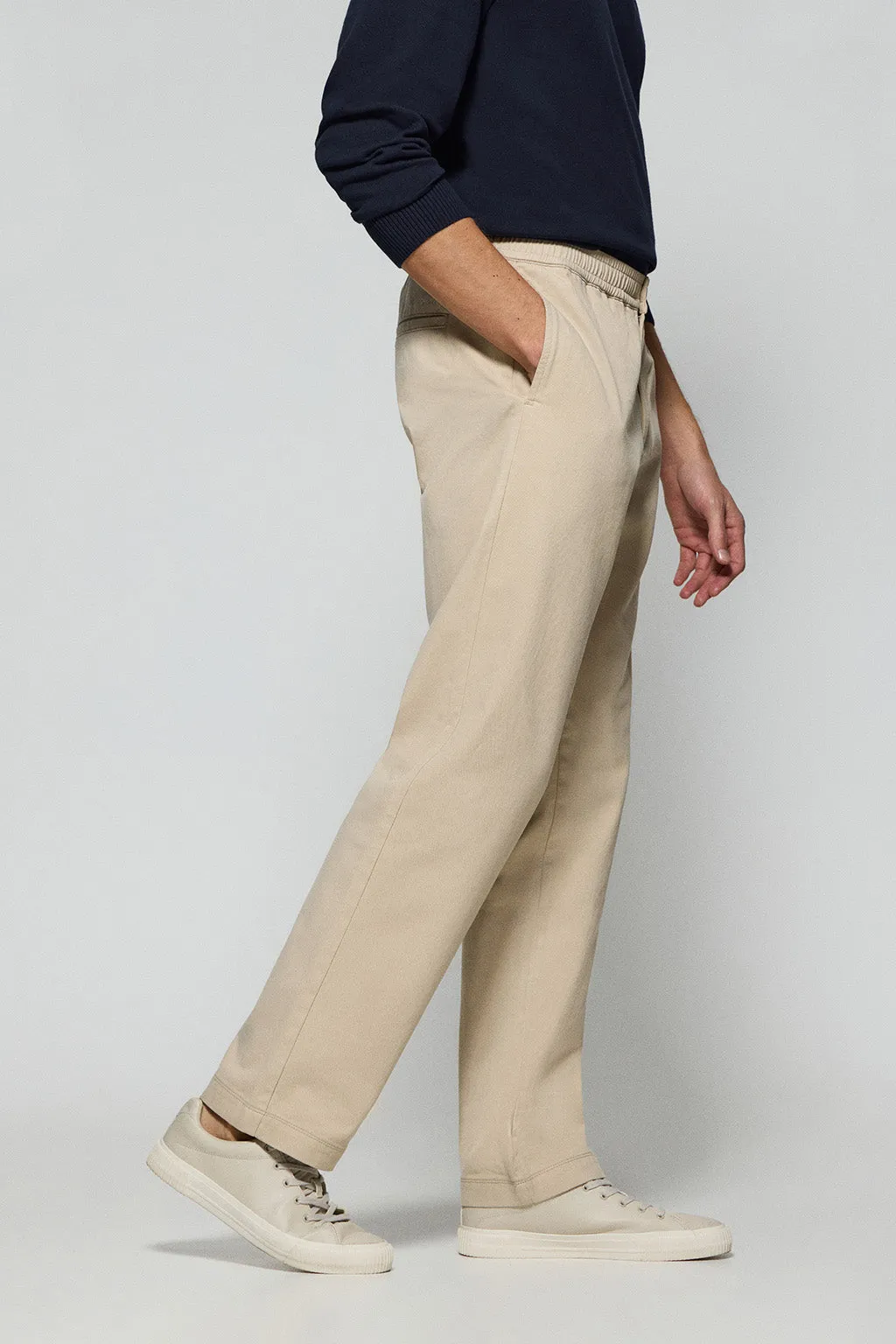 Pantalón beige Trent con cintura elástica y detalles Polo Club
