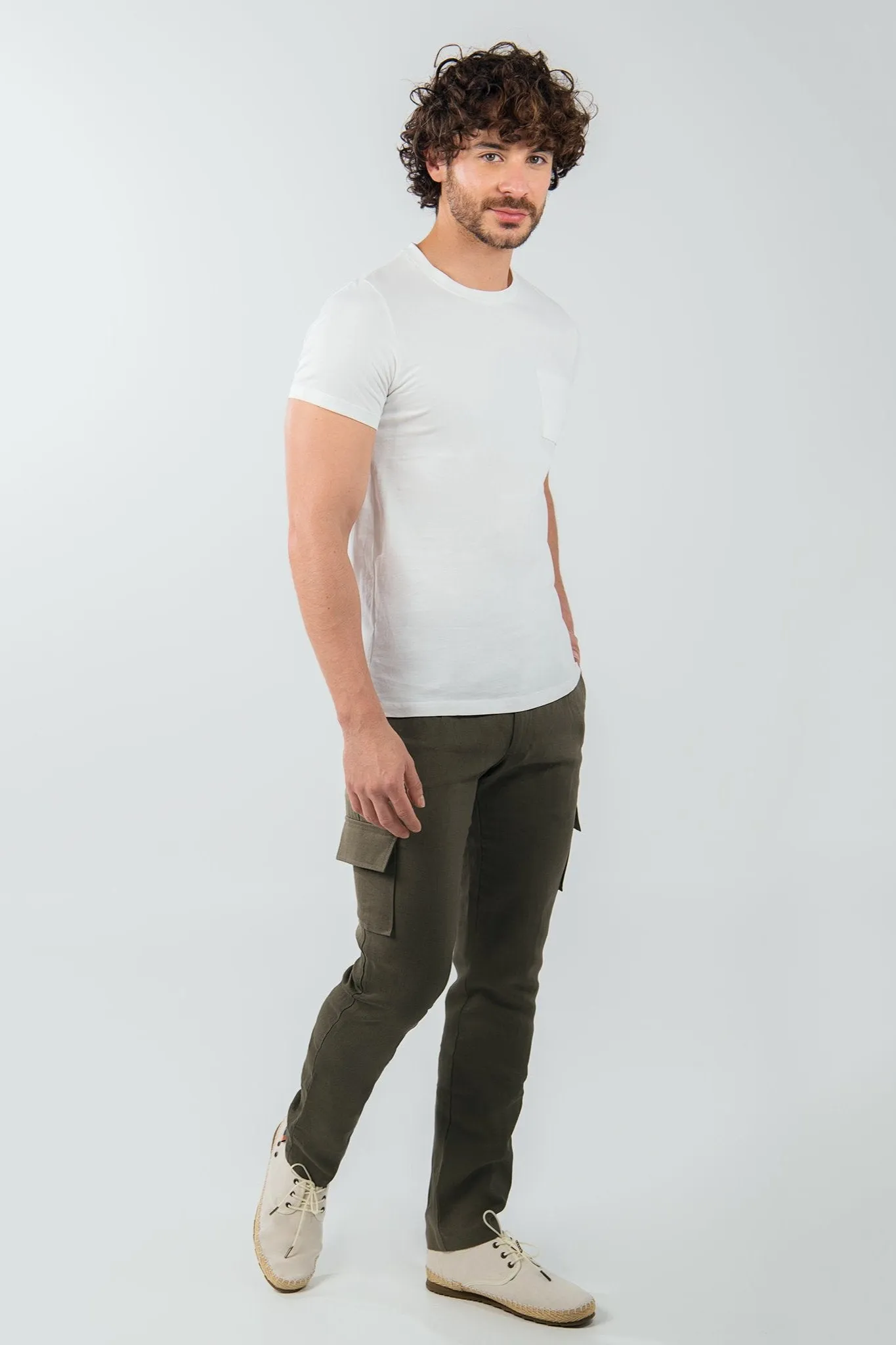 PANTALóN CARGO 100% LINO  EUROPEAN FLAX