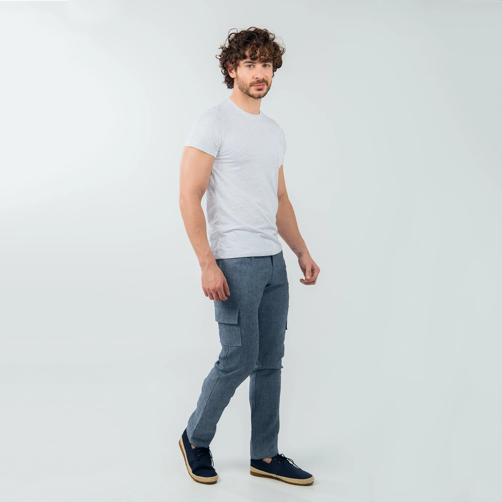 PANTALóN CARGO 100% LINO  EUROPEAN FLAX
