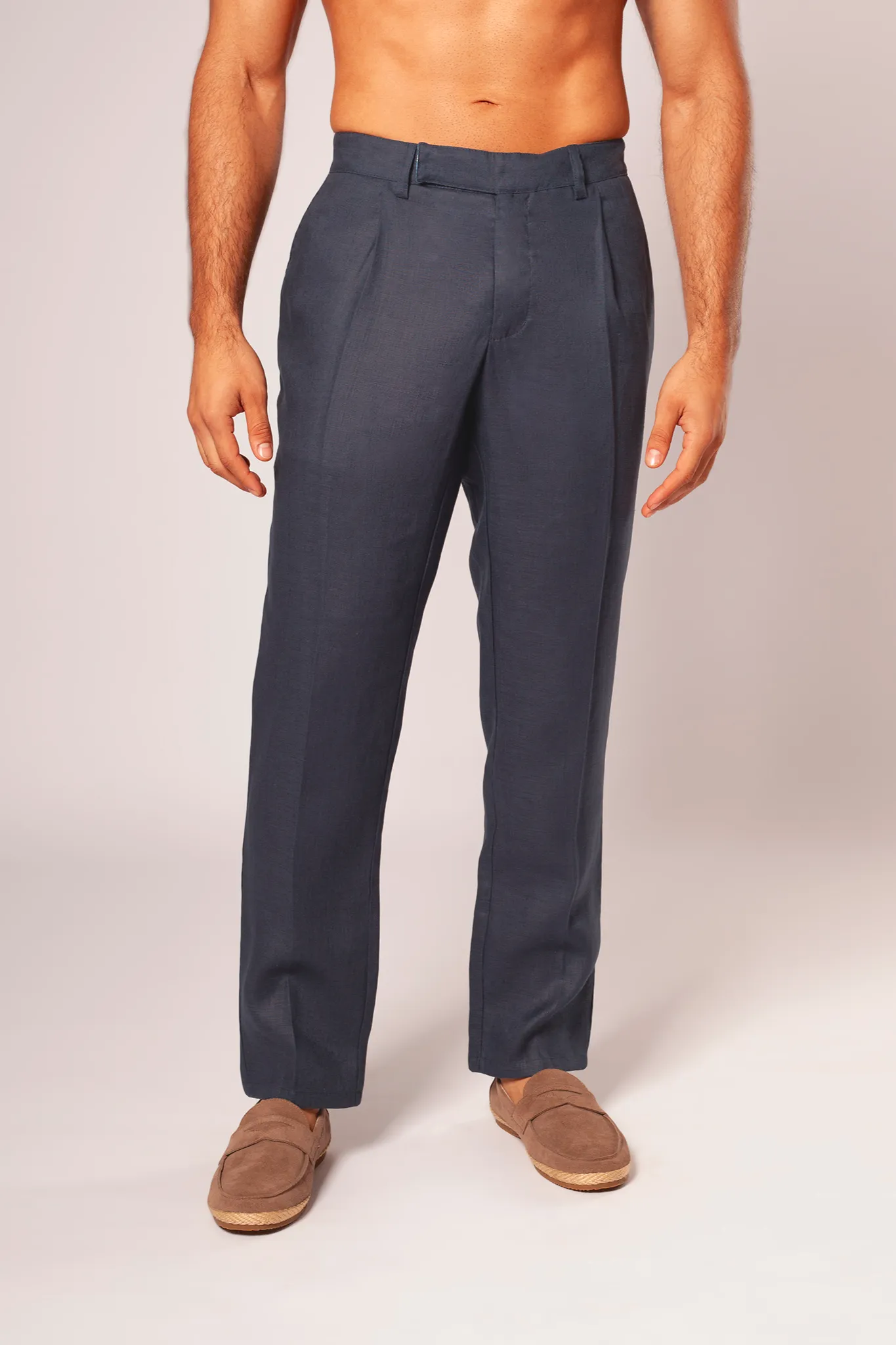 PANTALóN CON PRENSES 100% LINO  EUROPEAN FLAX