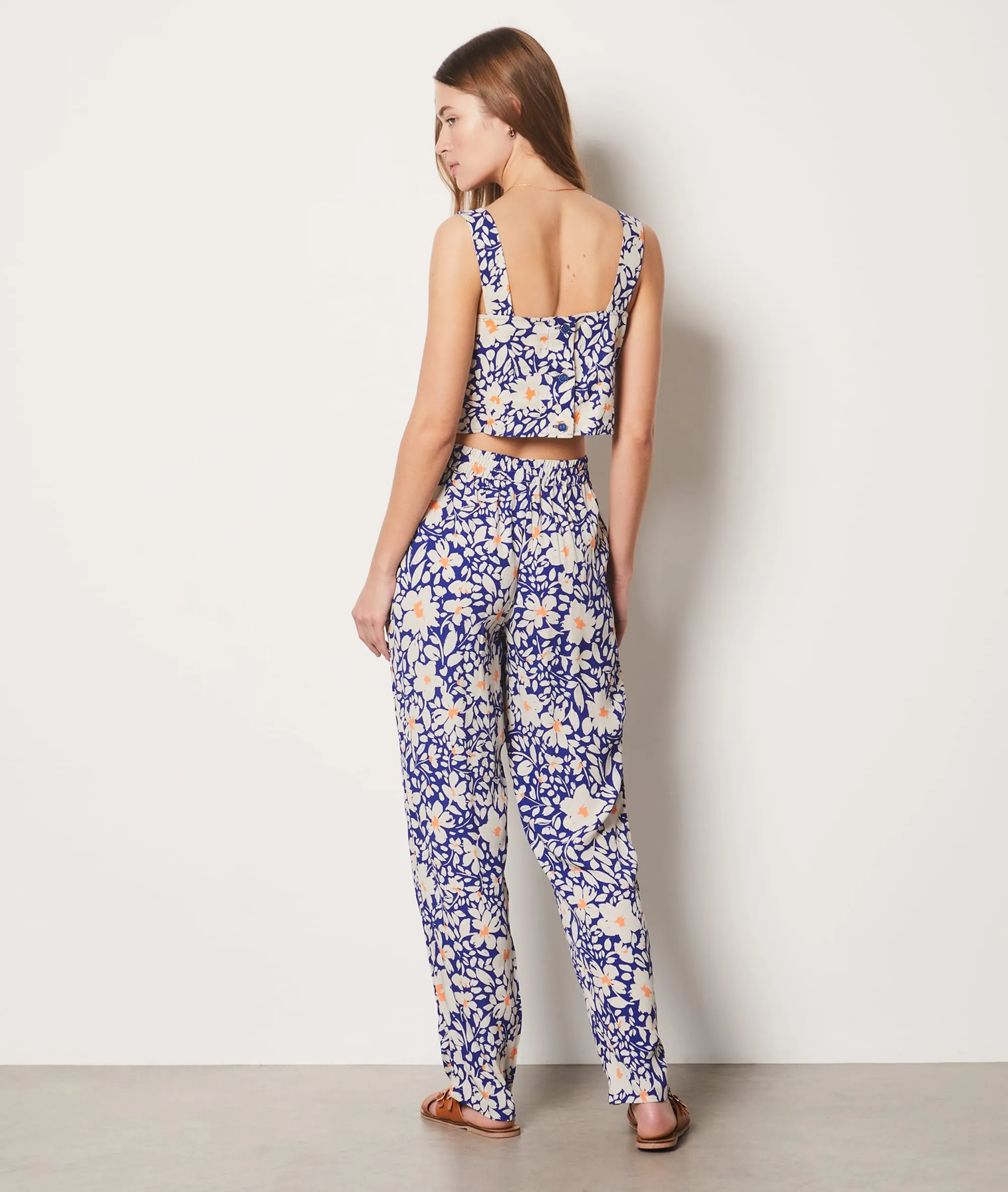 PANTALóN CORTE CIGARETTE BAYA IMP IMP FD MARINE  ETAM