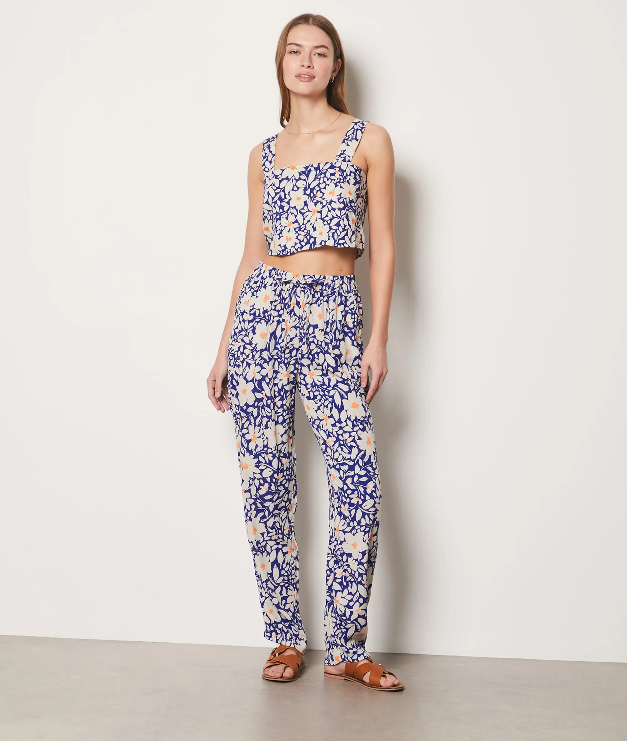 PANTALóN CORTE CIGARETTE BAYA IMP IMP FD MARINE  ETAM