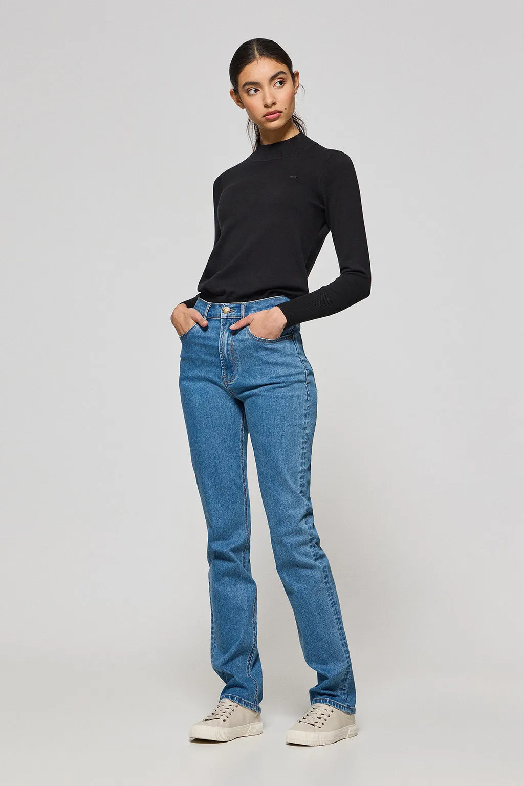 Pantalón denim azul Tanya con detalles Polo Club