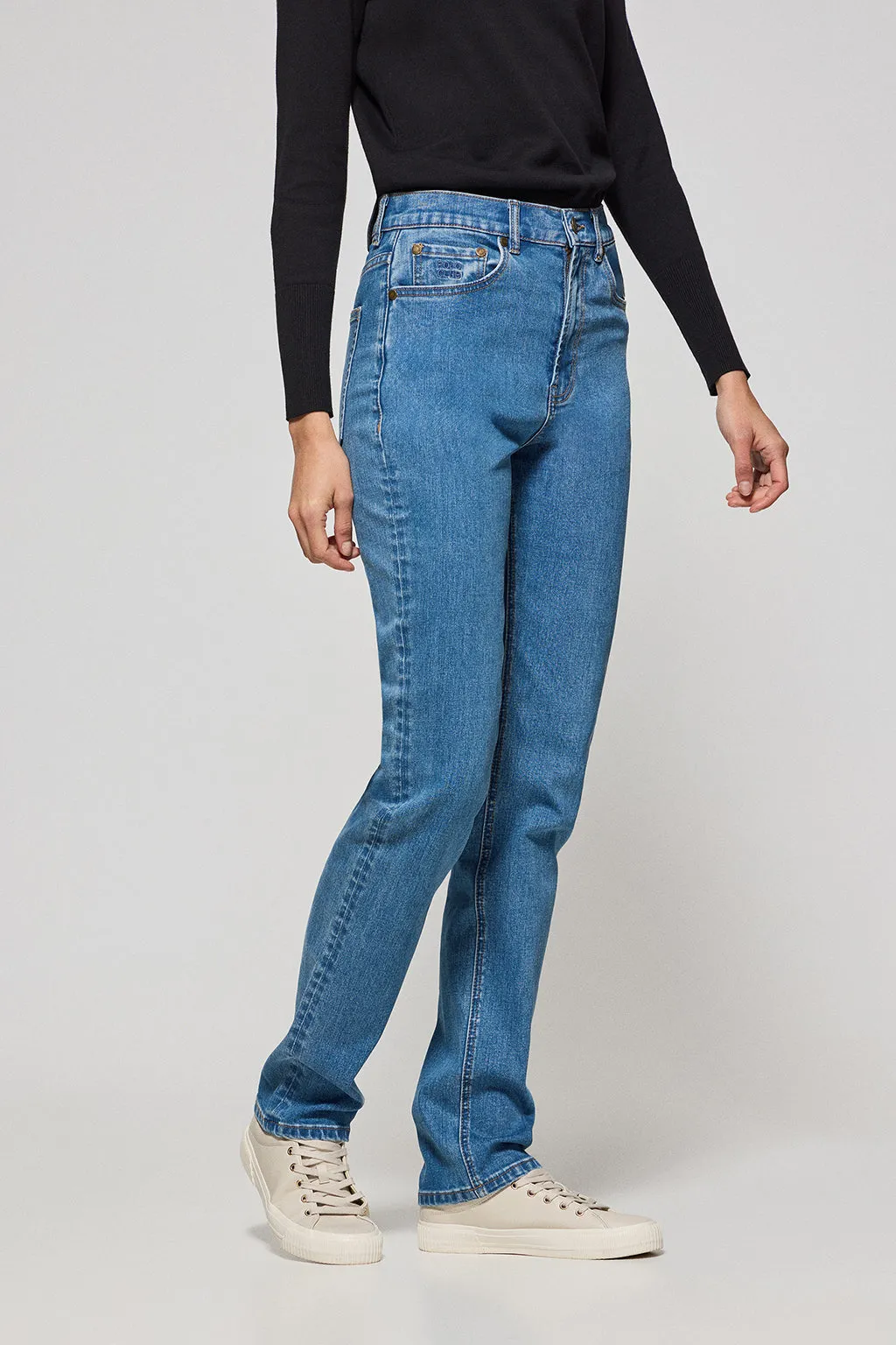 Pantalón denim azul Tanya con detalles Polo Club