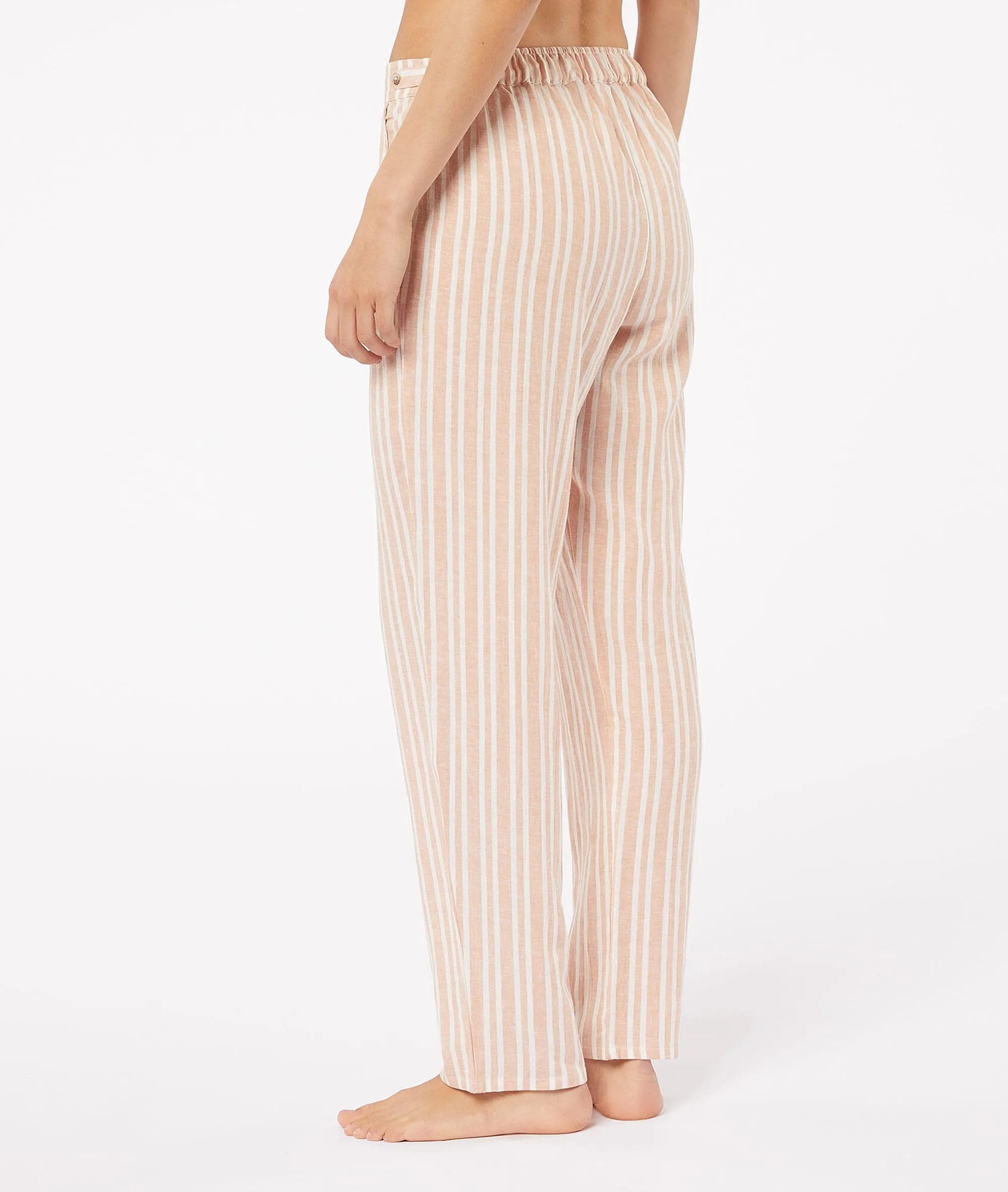 PANTALóN PIJAMA RAYAS ANIS ORANGE  ETAM