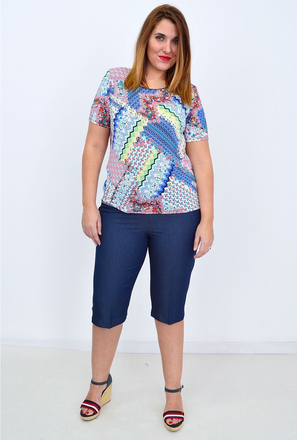 Pantalón Pirata Mujer Talla Grande