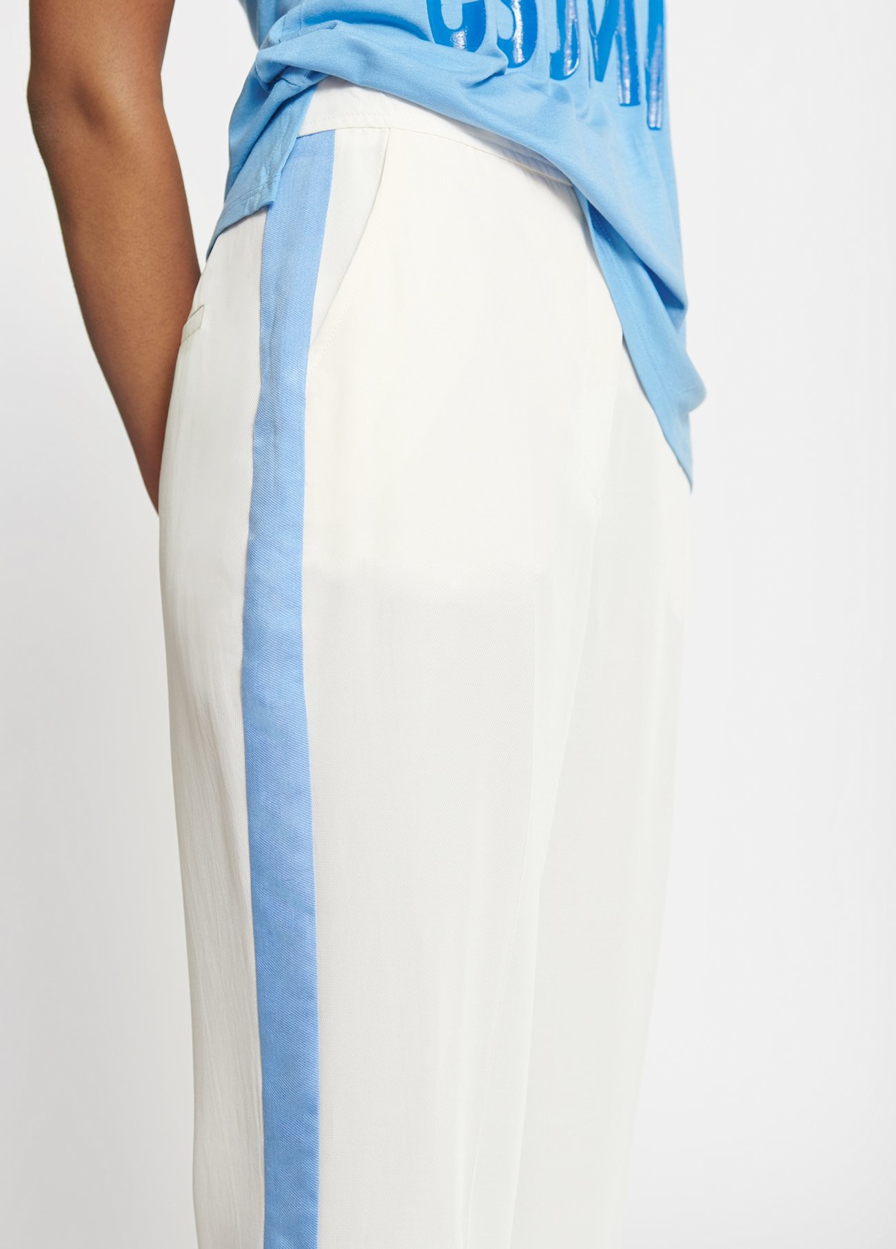 Pantalón raya lateral blanco Lola Casademunt