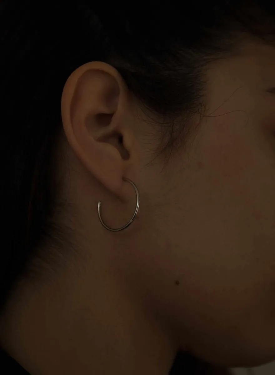 Pendientes aro de plata circulares clásicos