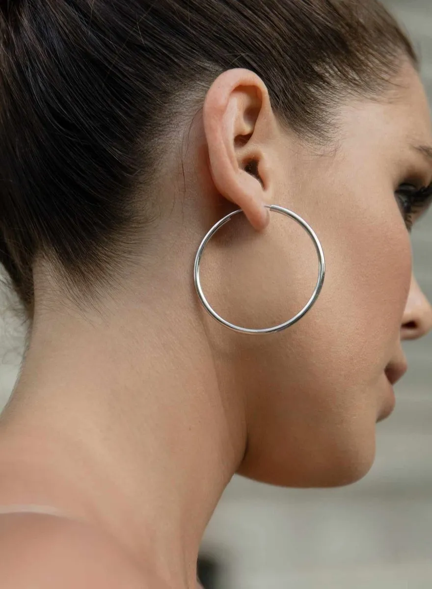 Pendientes aros grandes diseo grueso con cierre oculto