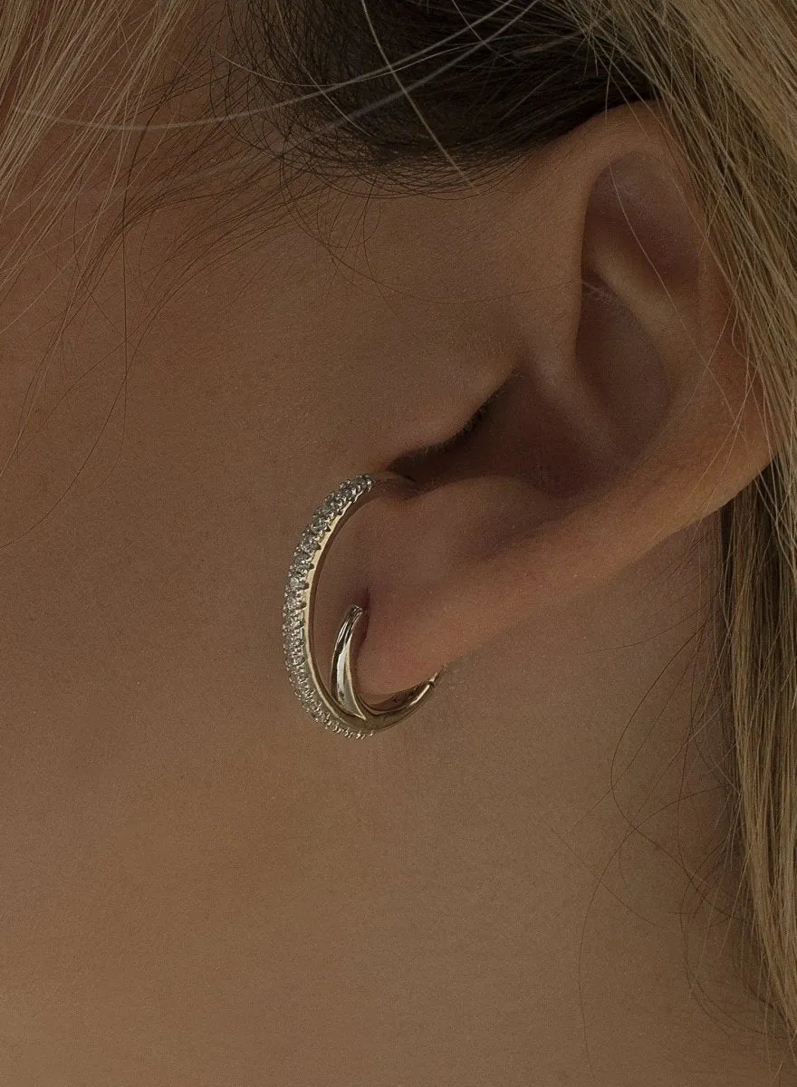 Pendientes aros originales soporte antitrago diseo espiral circonita