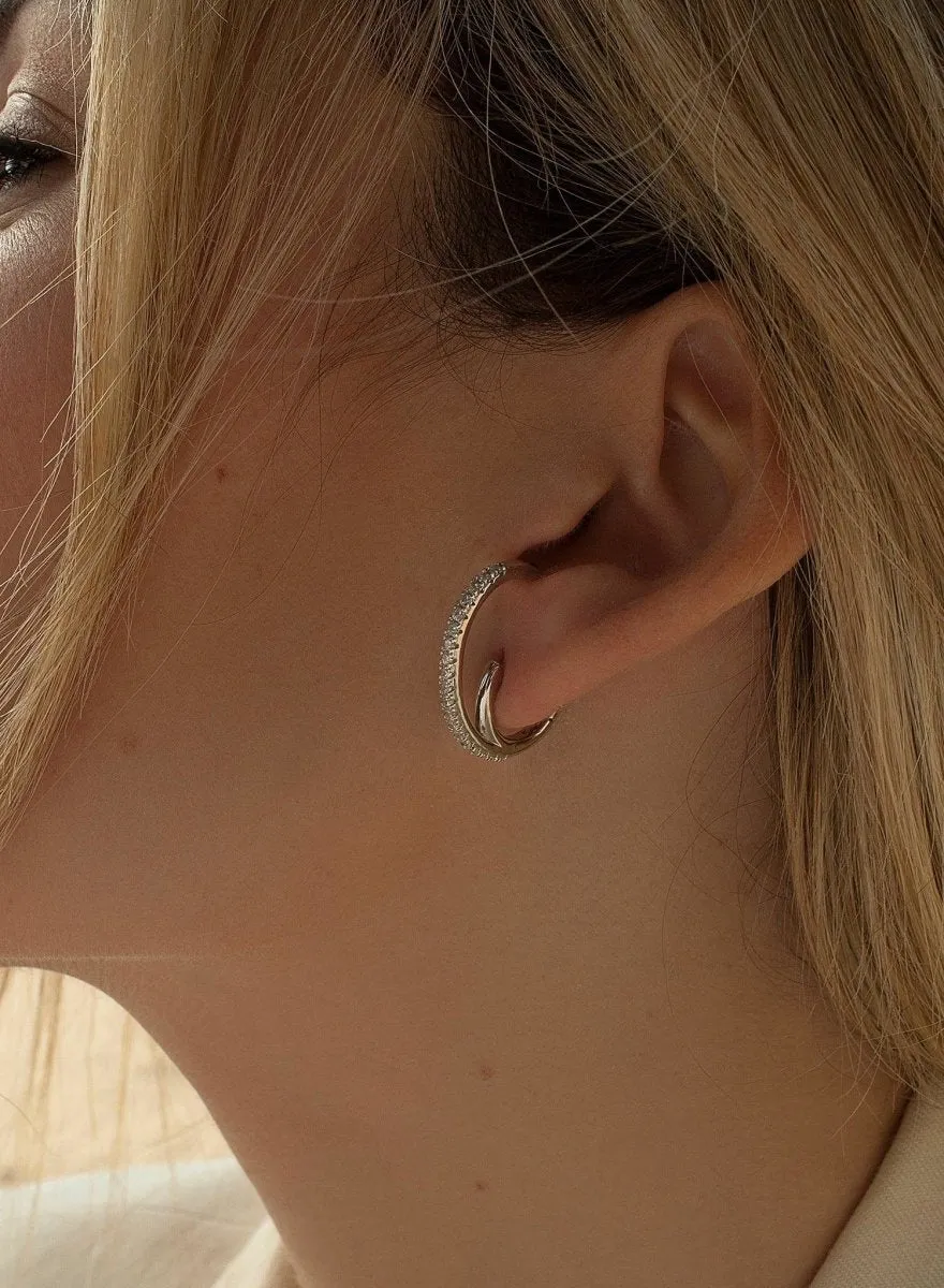 Pendientes aros originales soporte antitrago diseo espiral circonita