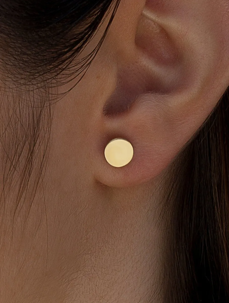 Pendientes botón diseo circular baados en oro