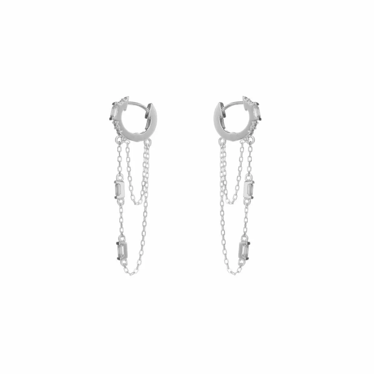 Pendientes con colgantes plata diseo cadenas