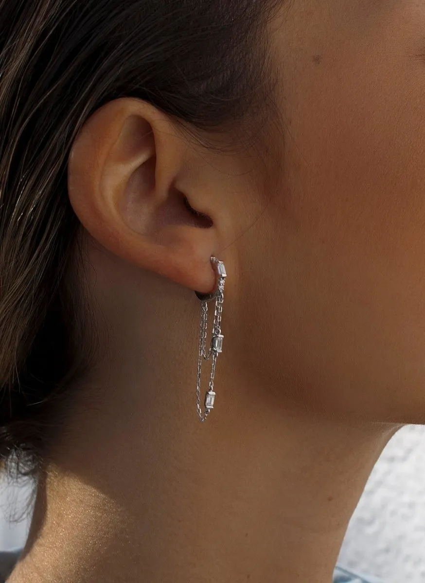 Pendientes con colgantes plata diseo cadenas