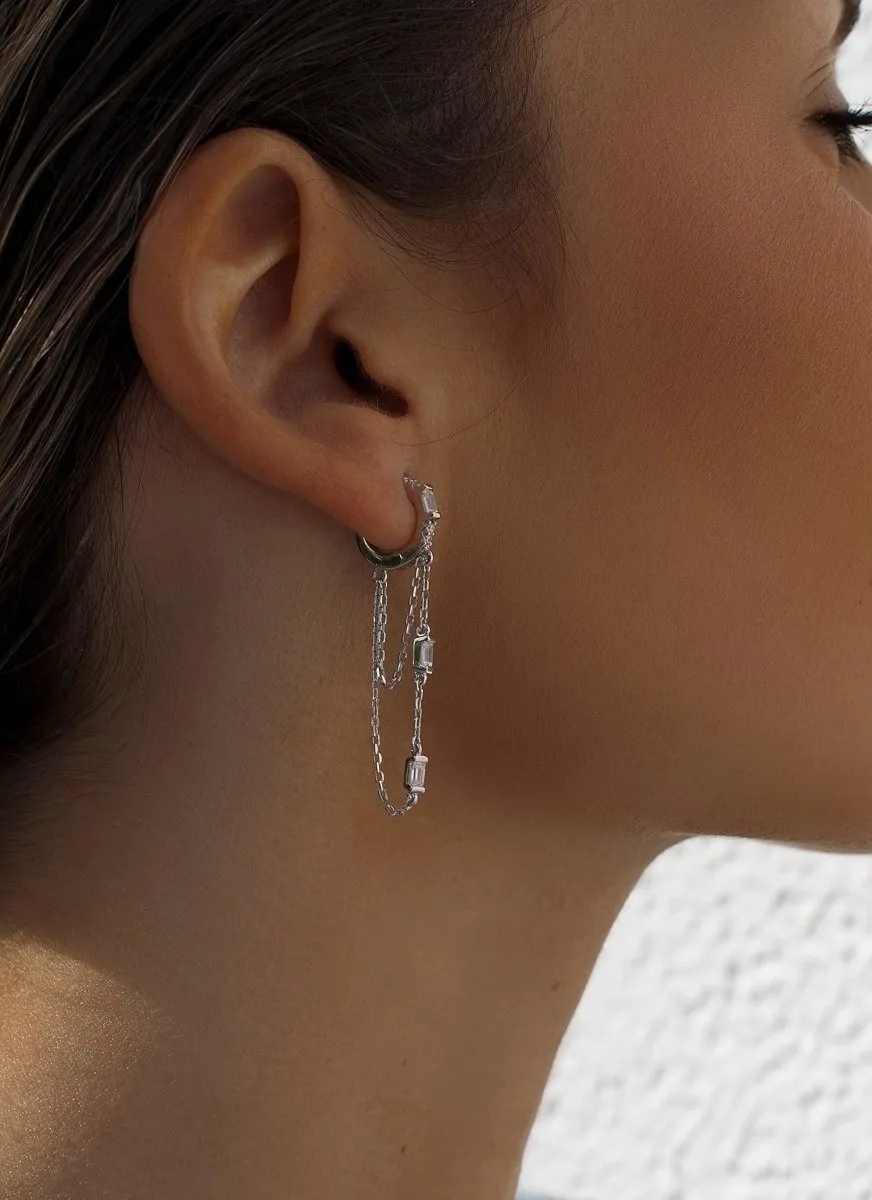 Pendientes con colgantes plata diseo cadenas